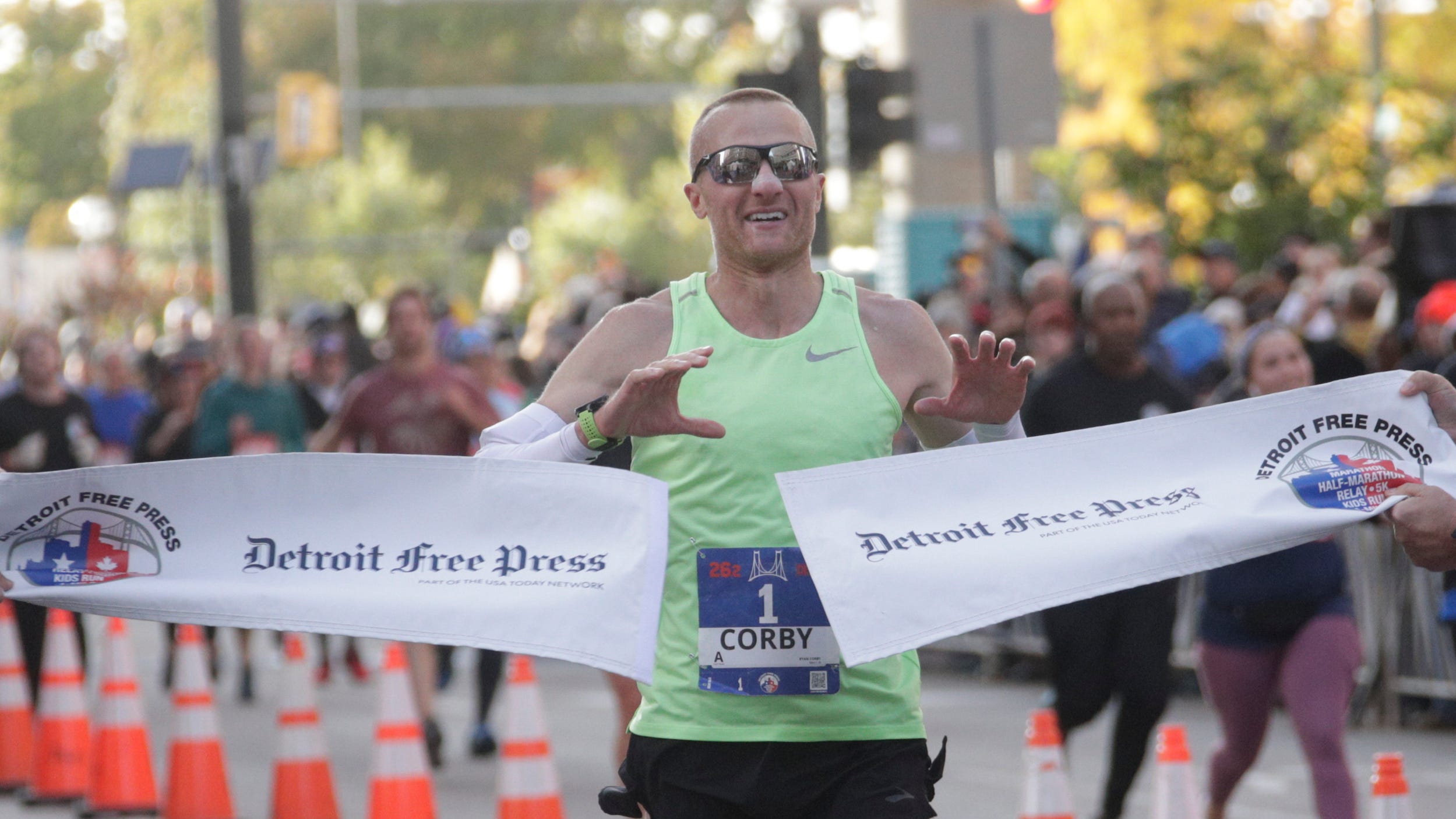 Ryan Corby repeats as winner of Detroit Free Press Marathon