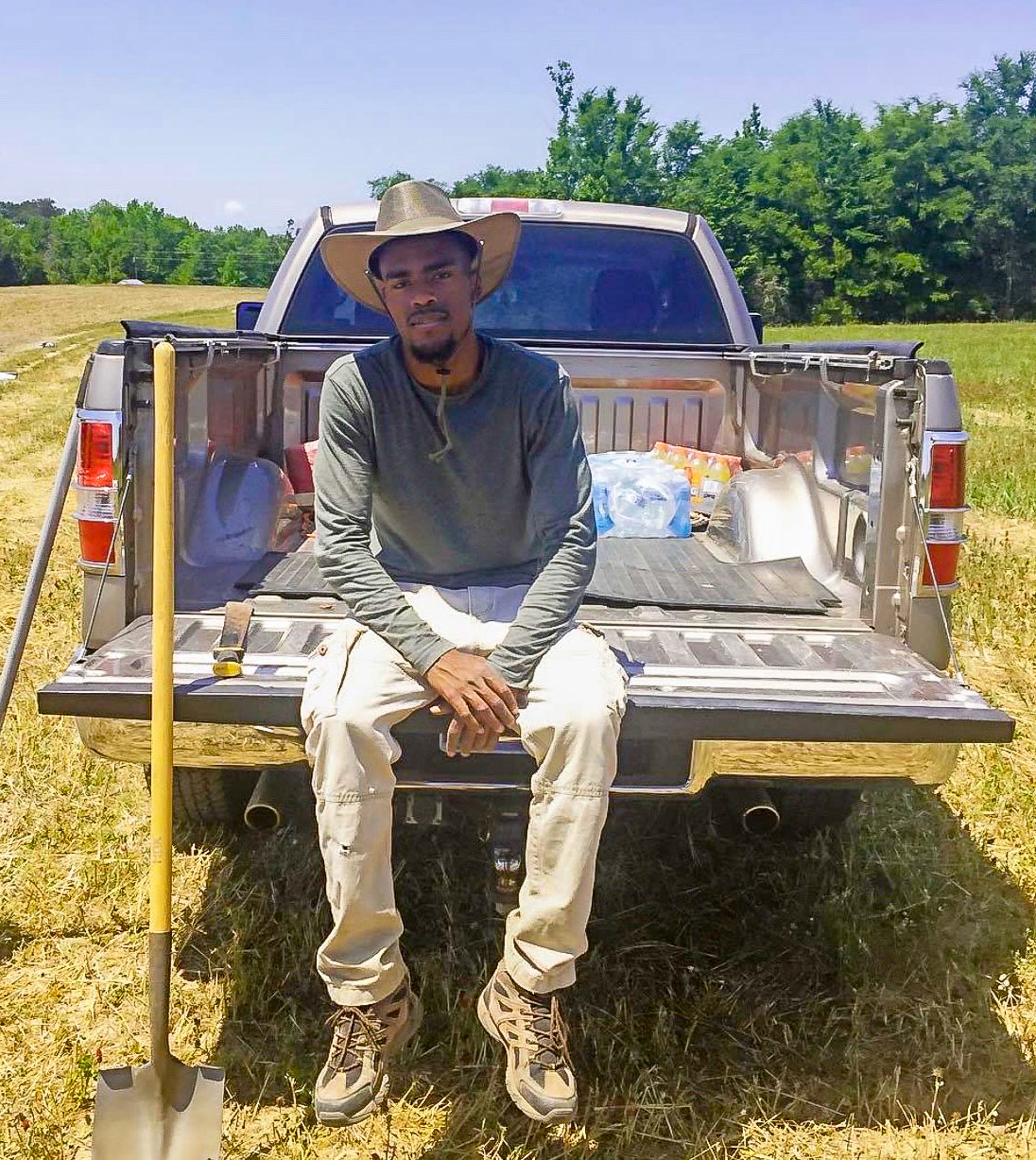 Asaud Frazier, who grew up in Ohio, now farms family land in Alabama that sat fallow for years.