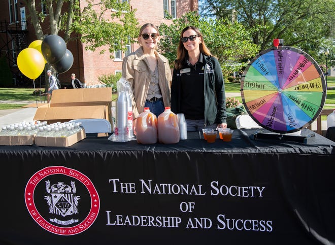 Josie Martin, left, president of Adrian College’s National Society of Leadership and Success chapter, and Janna D'Amico, Adrian College’s Institute for Career Planning director, are pictured during an Institute for Career Planning social event Sept. 29, 2022. D'Amico is one of the NSLS chapter's advisers.