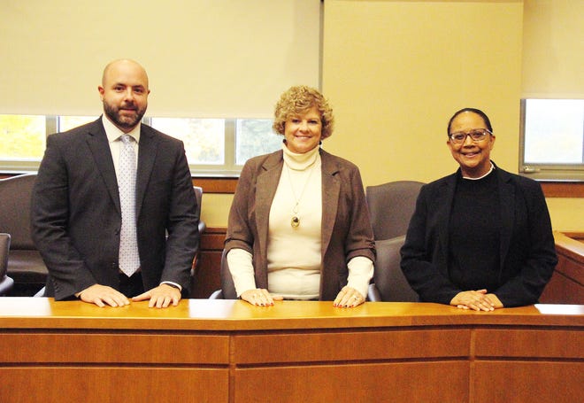 Livingston County Drug Court administrators, from left, State's Attorney Randy Yedinak, Circuit Judge Jennifer Bauknecht and Chief Public Defender Marinna Metoyer help oversee the drug court that is designed to help addicts become clean and sober while also keeping them out of the prison system for committing drug-related crimes.
