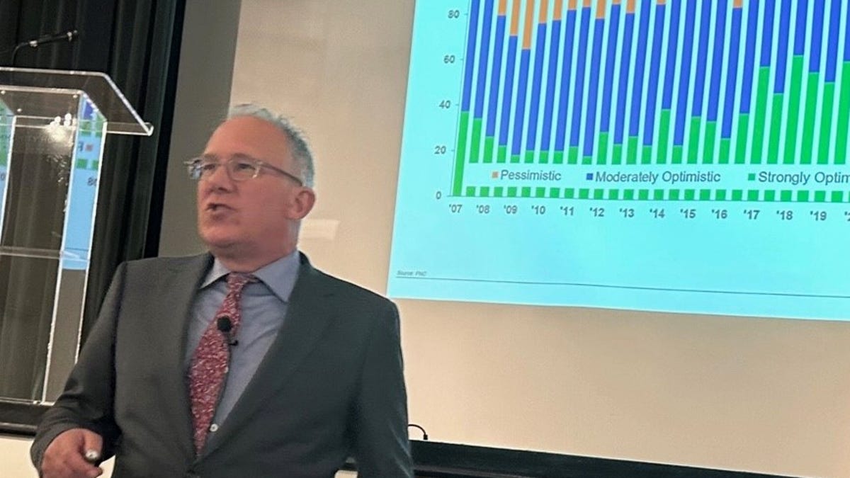 Gus Faucher, senior vice president and chief economist for PNC Bank, told clients gathered at The Community House in Birmingham that the country is not yet in a recession in 2022.