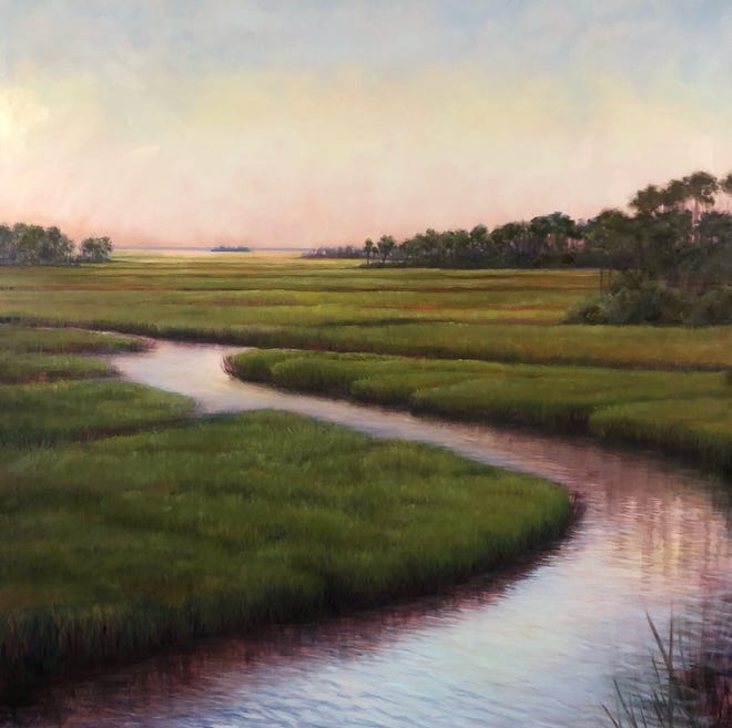 "Evening on Tide Creek," By Pam Talley is part of the latest work by The Ten Artists at the TCC Fine Art Gallery.