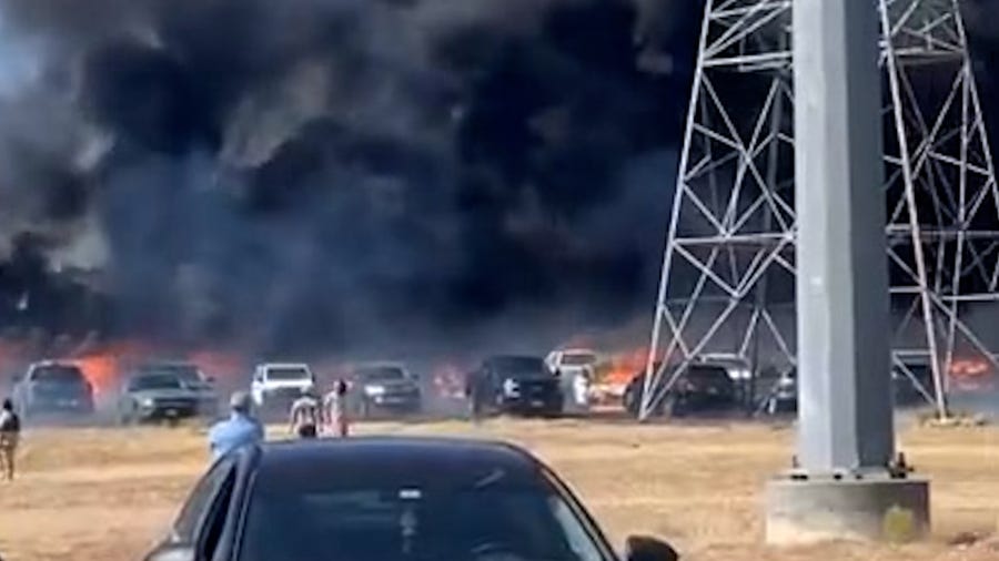 A fire broke out at the Robinson Family Farm, a pumpkin patch in Temple, Texas. Over 70 cars were completely destroyed.