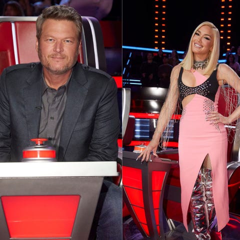 Blake Shelton, left, and Gwen Stefani.