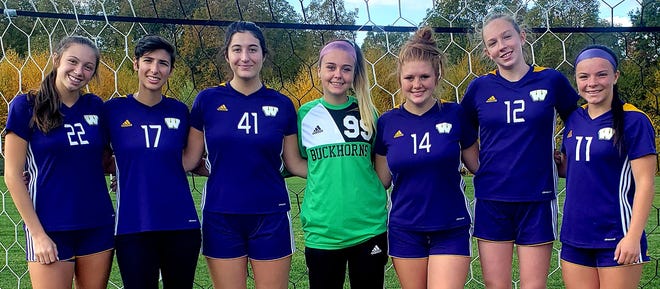 Seniors Haley McCue, Sara Marino, Michaela Forman, Maddie DeFebo, Morgan Nilsen, Paulina Schmidt, and Jacqui Weber were recognized prior to their 4-0 victory over North Pocono on Oct. 18. The win moved the Lady Bucks to 7-10 and 6th overall in the District 2 AAA standings.