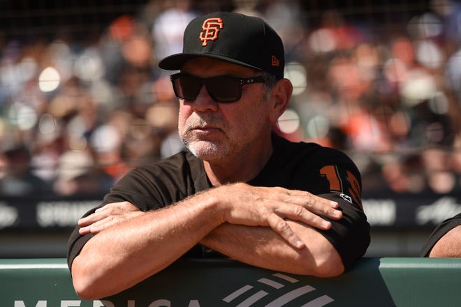 Bruce Bochy in 2019 as the Giants' manager.