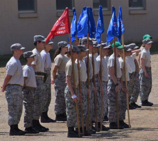 Civil Air Patrol candidates participate in a summer encampment in Grayling.