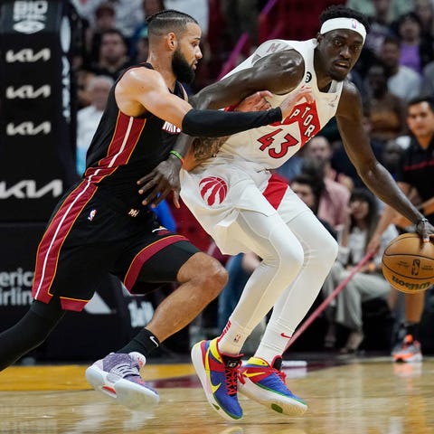 Miami Heat forward Caleb Martin defends Toronto Ra