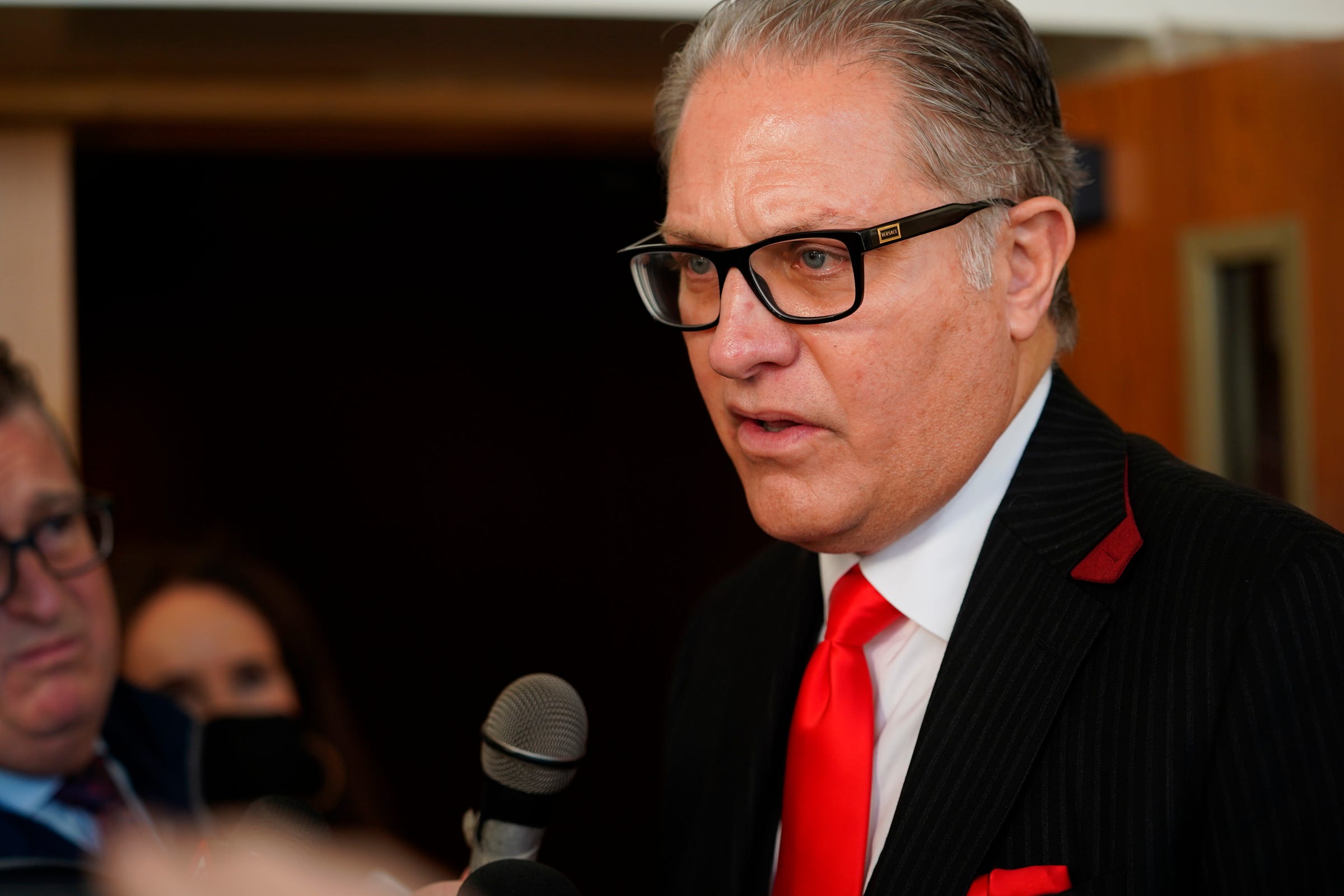 Lyoya family lawyer Ven Johnson speaks after preliminary exam