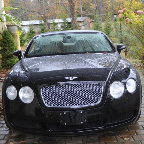 Shown is a Bentley Continental GTC seized by feder
