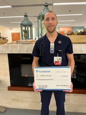 Joshua Jones received $1,000 from the annual Oncology Nursing Education Fund through the SRMC Foundation.