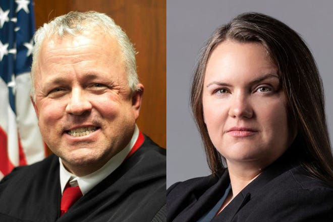 Oklahoma County associate district judge candidates from left: Richard Kirby and Angela Singleton.