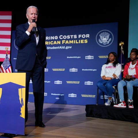 President Joe Biden speaks about student loan debt