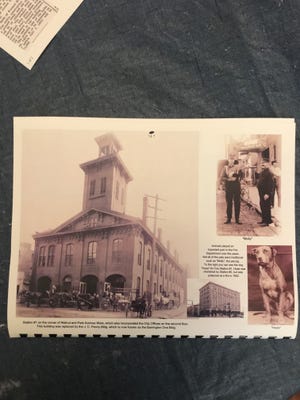 This is one of the before-and-after photographs in the Mansfield Memorial Museum's "Mansfield Memories" calendar, an annual fundraiser for the museum. It shows what's currently the Barrington One Building. The earlier photo shows the building when it housed city offices and fire station.