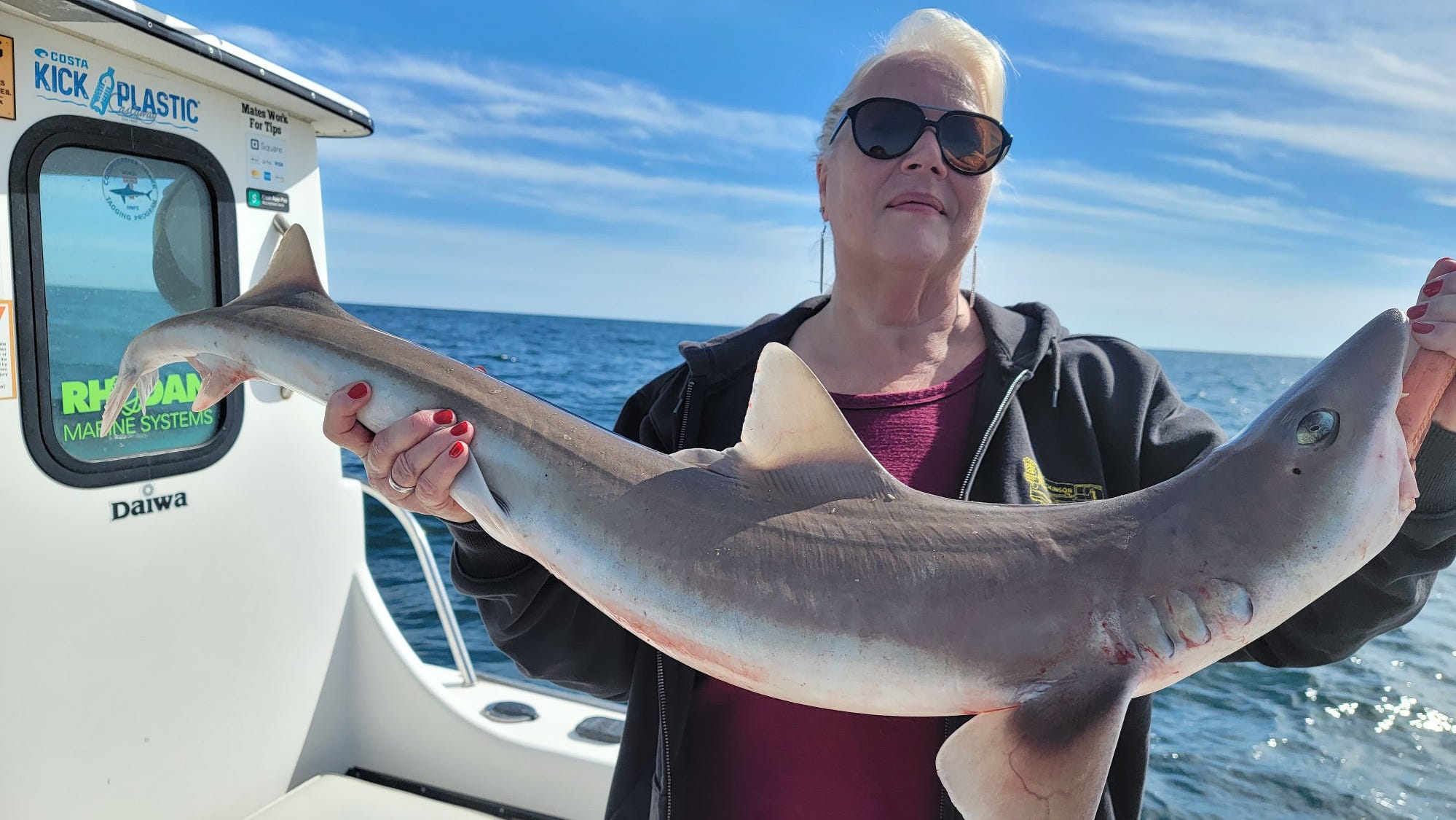 Maryland state record smooth dogfish shark caught in Ocean City