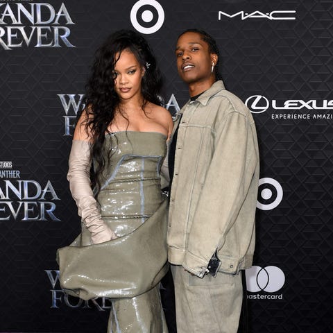 Barbadian singer Rihanna (L) and US rapper A$AP Ro