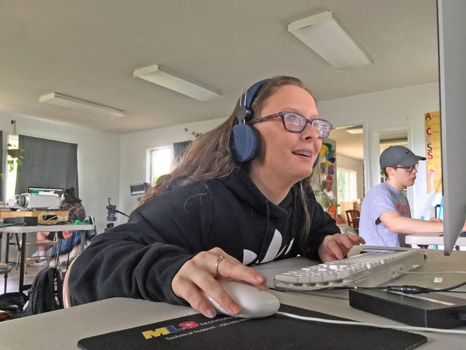 Kaitlyn Hassler works to edit a video during a summer 2021 workshop for high school students hosted by VidWest Studios at Access Arts. Vidwest recently was awarded a one-year, renewable $35,000 contract with the City of Columbia for the community media center and public access channel.