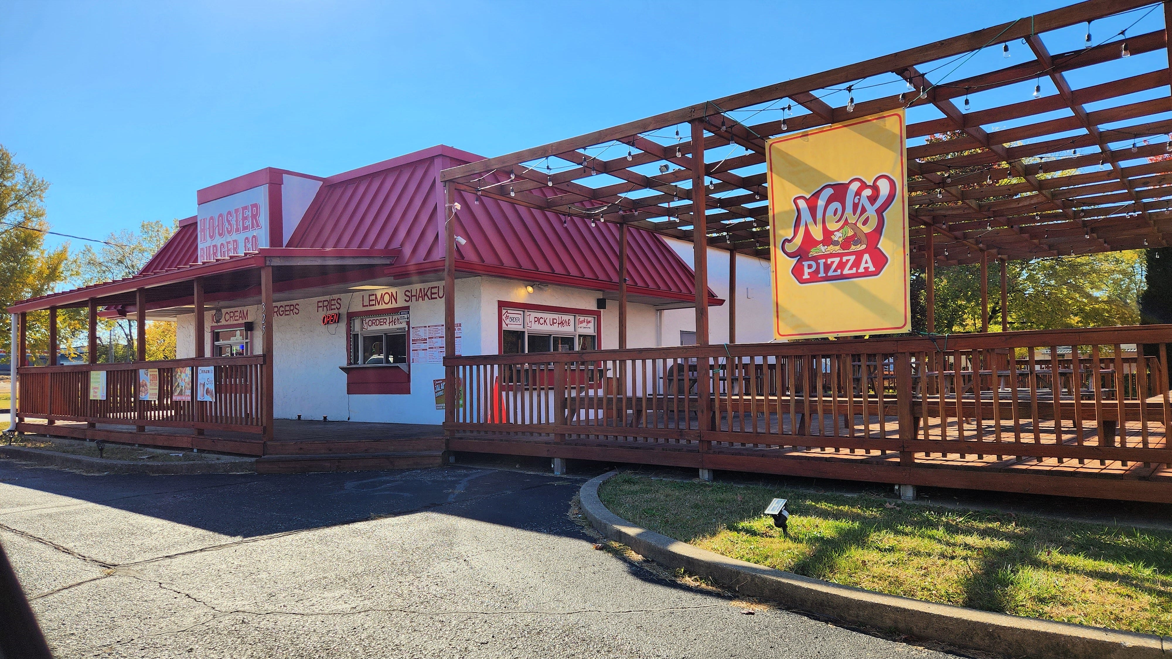 Hoosier Burger Nel's Pizza to Green River Road in Evansville