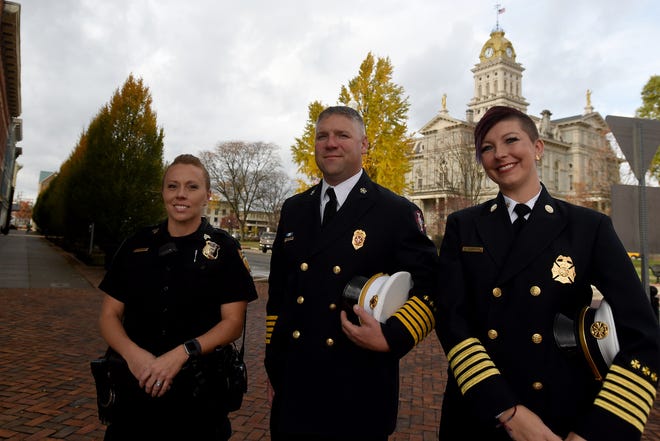 First responders Newark Police Sgt. April Fleming, Thorn Township Fire Chief Jeremy Weekly, and Mary Ann Township Fire Chief Keisha Amspaugh were selected for The Advocate's 20 Under 40.