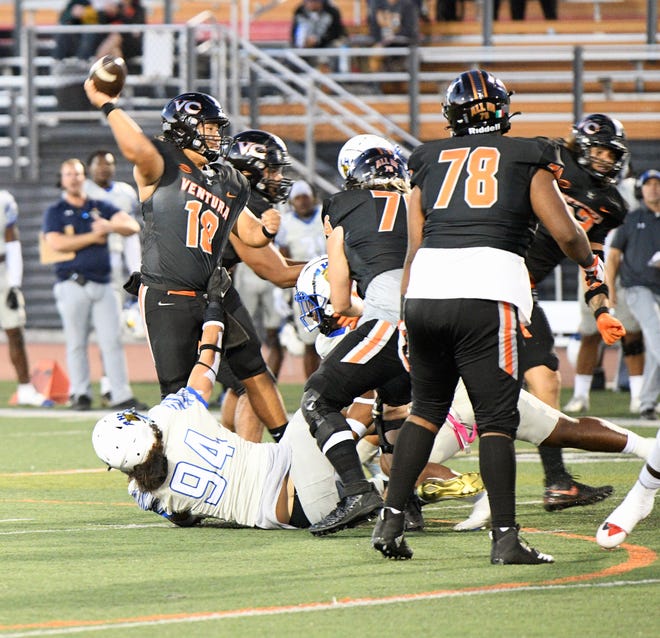 Sam Marquez led the Ventura College football team to another postseason berth by throwing for two TDs Saturday night at East Los Angeles College.