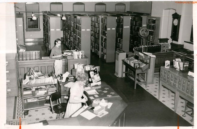 Inside the mid-1900s Carnegie building, which was home to the Wayne County Public Library.