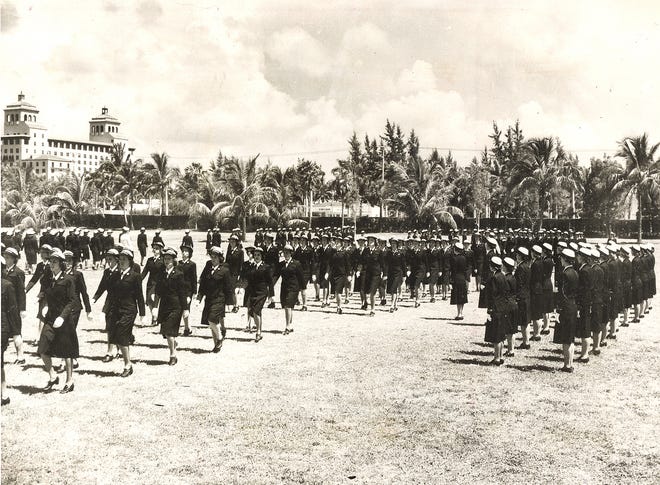 Women of the Coast Guard Women's Reserve, known as SPARs, frequently drilled and paraded in Palm Beach. Their training center was at The Biltmore from June 1943 through February 1945.