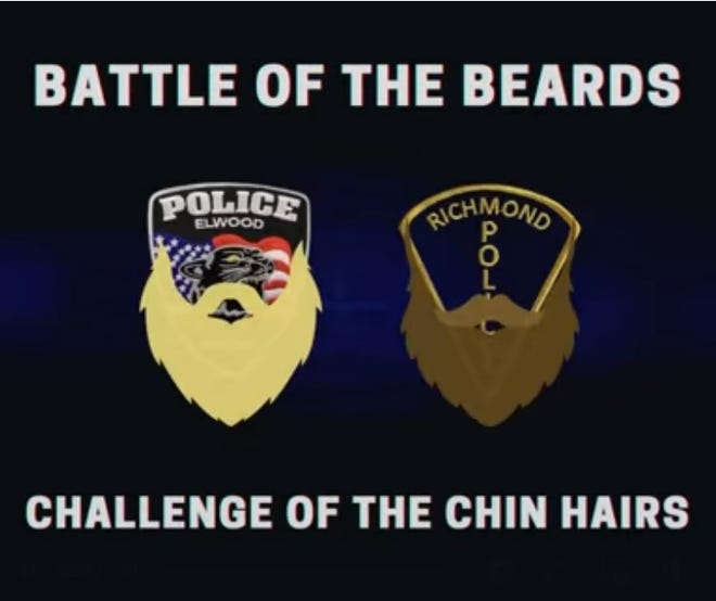 Richmond Police Department and Elwood Police Department are raising money for families of slain officers with a Battle of the Beards.