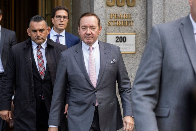 Kevin Spacey leaves federal court on Oct. 17, 2022, in New York. Three days later, a jury cleared him of civil allegations he molested a teen actor decades ago.