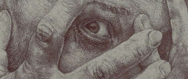 "What Does Fear Dream About?" ballpoint pen on paper, by Oleskii Revika.