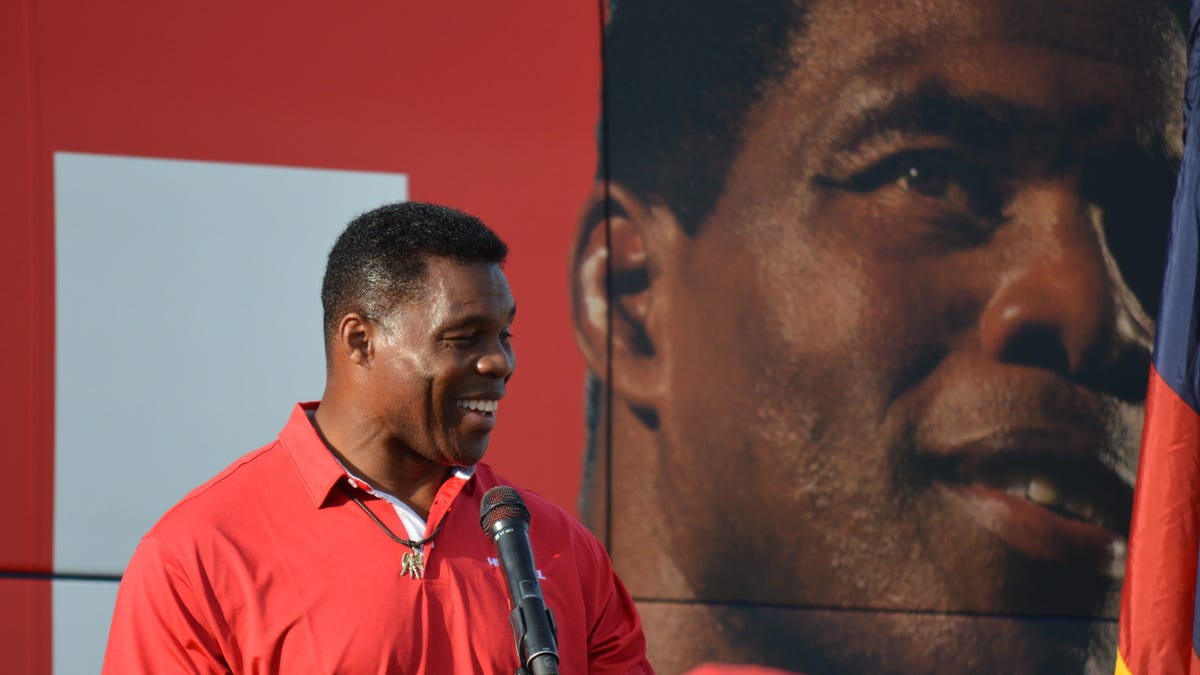 Senate candidate Herschel Walker visited Augusta, Georgia, on Tuesday as part of his bus tour.