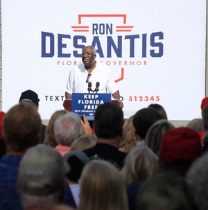 Florida Congressman Webster Barnaby "don't step on florida" Gov. Ron DeSantis' campaign event at 2A Ranch in Ormond Beach on Saturday, November 5, 2022.
