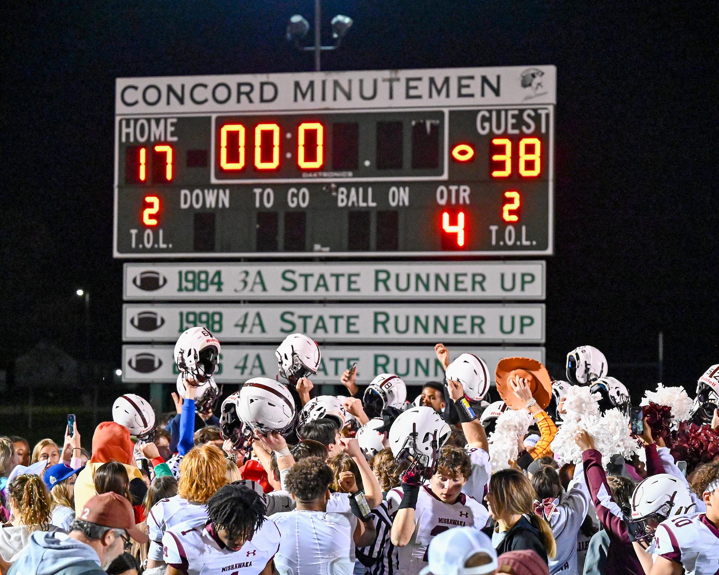 Indiana high School football sectional championship scores