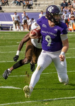 Holy Cross quarterback Matthew Sluka will be tested against a good University of New Hampshire squad on Saturday in the FCS playoffs.