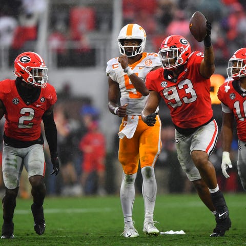 Georgia defensive lineman Tyrion Ingram-Dawkins (9