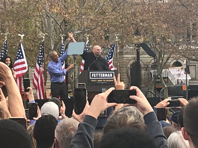 Former President Barack Obama urged a crowd of about 2,000 at the University of Pittsburgh campus to vote - and save democracy. He was stumping for Lt. Gov. John Fetterman, who is vying for the U.S. Senate seat against celebrity surgeon Mehmet Oz.