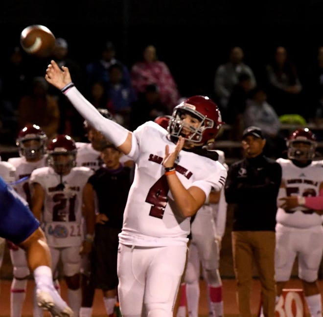 Marcus Castaneda completed 34 of 38 passes for 531 yards and seven touchdowns for Santa Paula on Friday night.