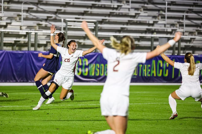 The Florida State Seminoles went to penalty kicks in the ACC tournament semifinals against Notre Dame, the fourth ranked team in the nation as they edged out the Fighting Irish 4-2.
