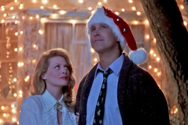 Beverly D'Angelo and Chevy Chase star in "National Lampoon's Christmas Vacation."