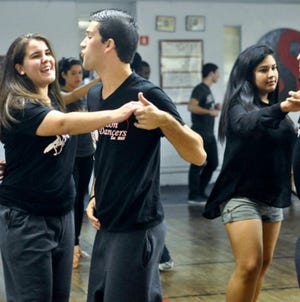 Eager dance students practicing in one of the Corazón Dancers classes.