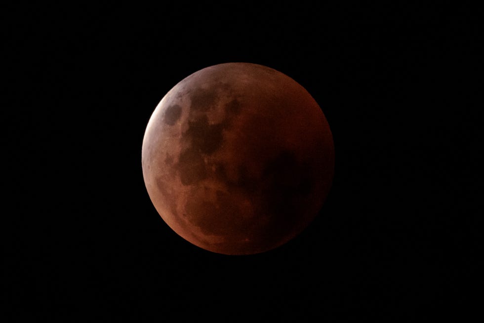 A lunar eclipse is seen in Sydney on Nov. 8, 2022 in Sydney, Australia. Australians experienced the first visible total lunar eclipse of the year on Tuesday, with the eclipse also being visible from New Zealand.