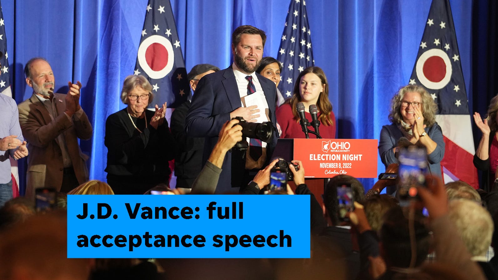 VIDEO: J.D. Vance addresses supporters in U.S. Senate race victory speech