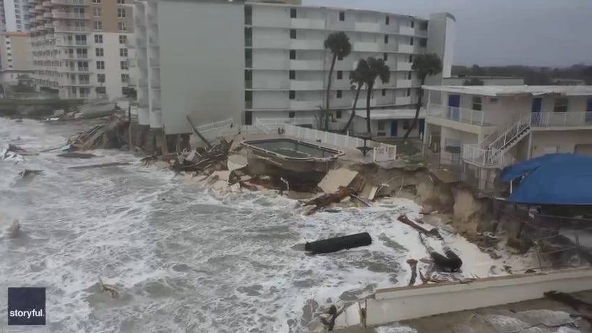 Daytona Beach Shores: Tropical Storm Nicole damage in drone footage Daytona Beach Shores: Tropical Storm Nicole damage in drone footage