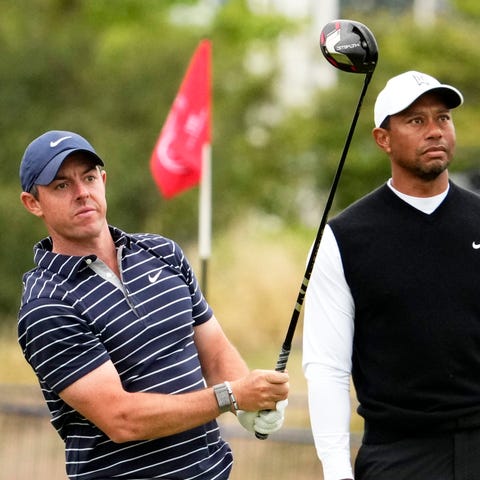 Rory McIlroy and Tiger Woods during the R&A Celebr