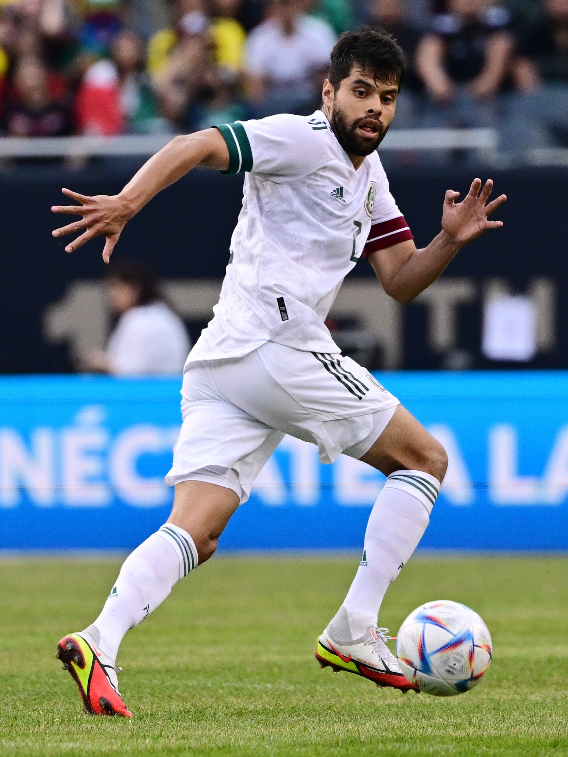 An action image of Nestor Araujo playing soccer.