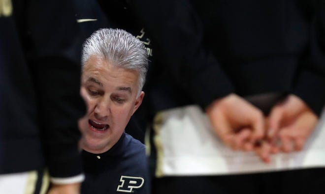 Purdue Boilermakers head coach Matt Painter during NCAA men’s basketball game against the Austin Peay Governors Friday, Nov. 11, 2022, at Mackey Arena in West Lafayette, Ind. Purdue won 63-44.