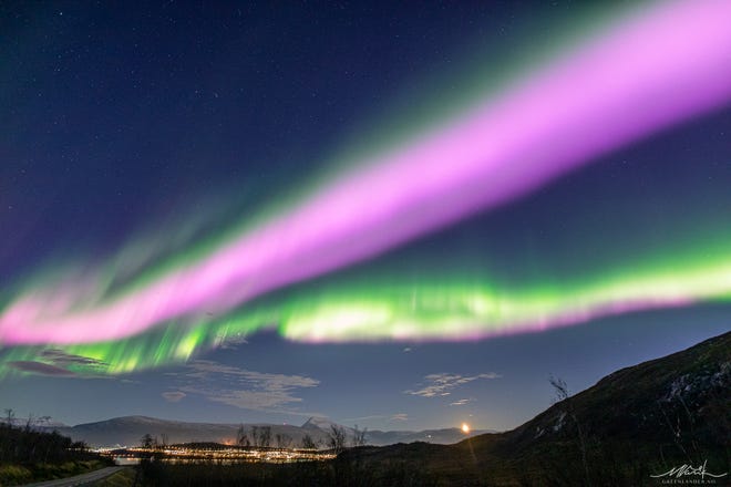 Las raras auroras rosas vistas en Noruega son una ‘bendición’