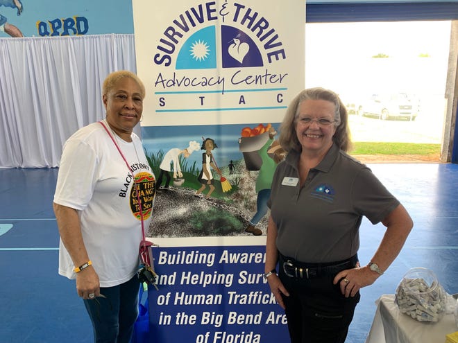 STAC Volunteer and Former interim city manager Beverly Nash, left, with STAC Executive Director Robin Thompson. STAC serves as a referral agency for the National Human Trafficking Hotline and is a direct service provider to their clients.