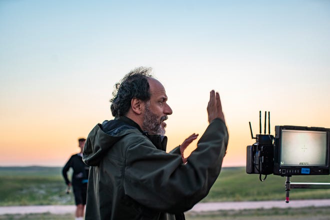 Director Luca Guadagnino on the set of "Bones and All."