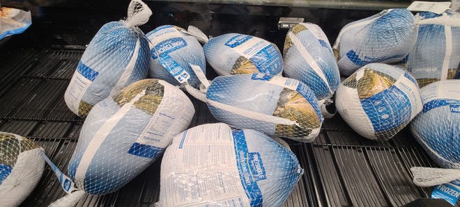 A week before Thanksgiving turkey selections were already starting to get low. The turkey is just one part of the Thanksgiving display stores have out.