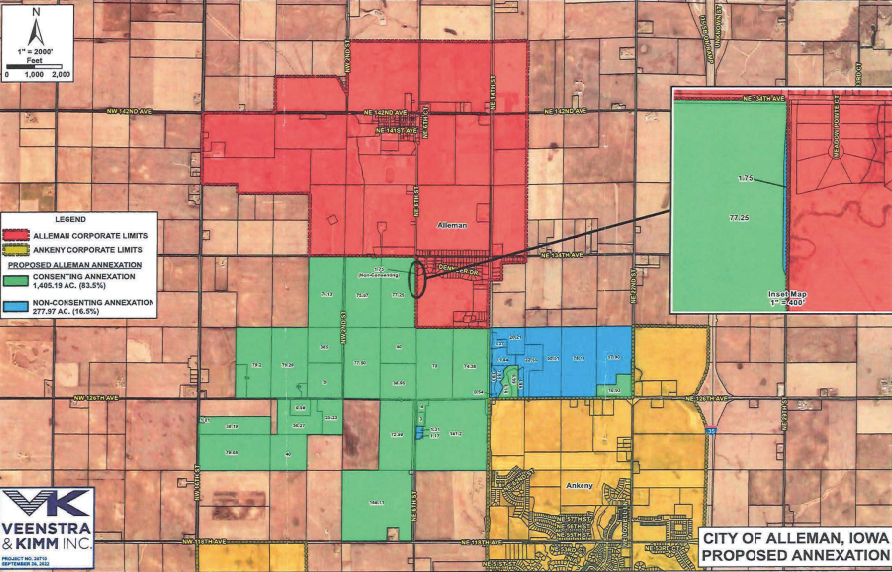 The city of Alleman's annexation plan to slow Ankeny's growth failed before a state board on Wednesday.